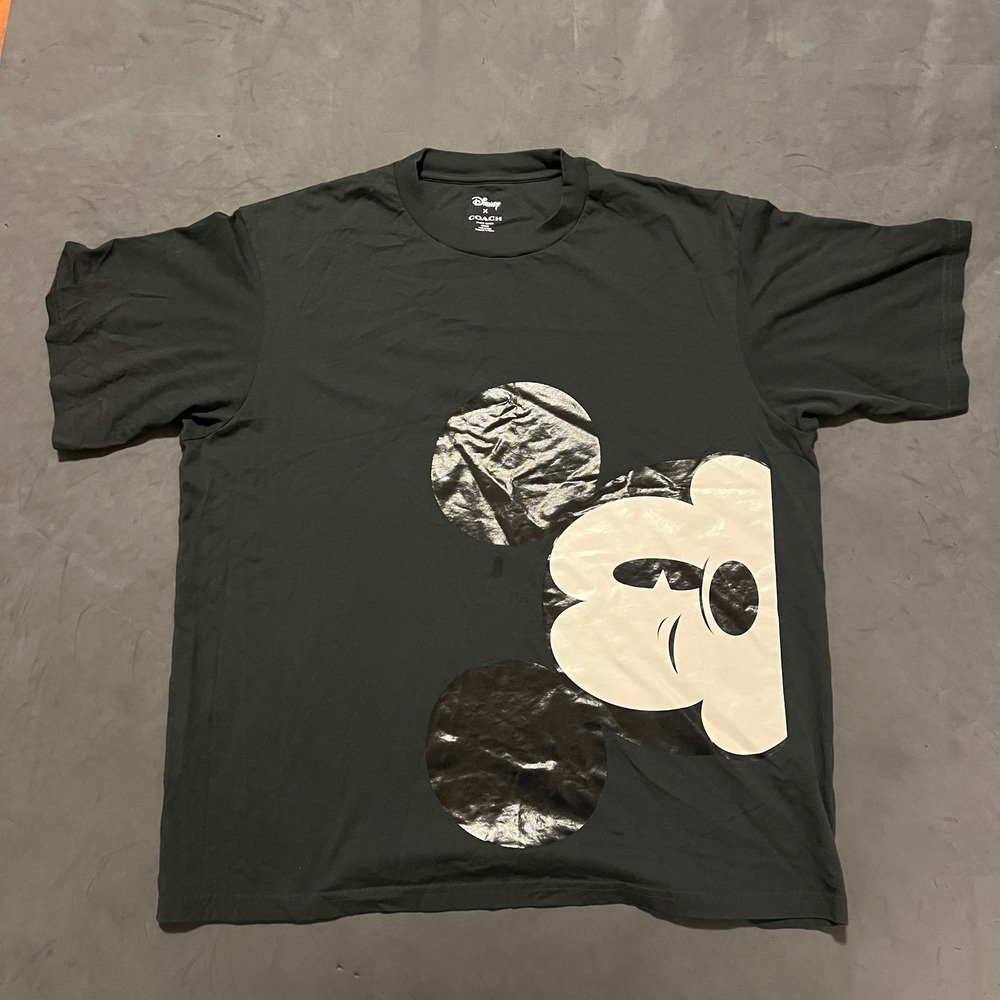 Disney X‎ Coach Black Mickey Mouse Wink Graphic T-Shirt Womens XL Collaboration